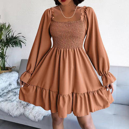 Robe volant pour femmes avec des manches bouffantes et taille élastique Chic und Stil