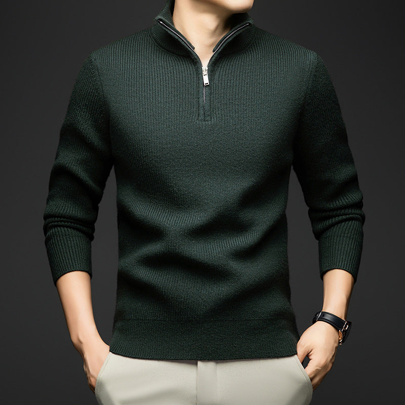 Pull-over zippé élégant pour hommes en laine douce Chic und Stil
