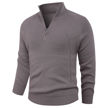 Knitted pullover for men with modern zipper and elegant structure Chic and Style