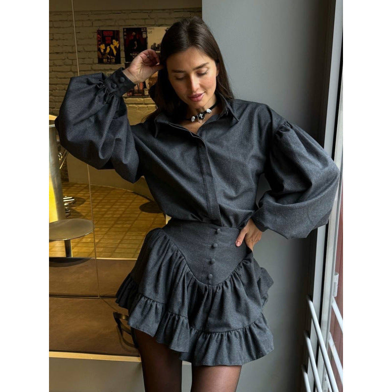 Blouse à carreaux tendance pour femmes avec détails volantés Chic und Stil