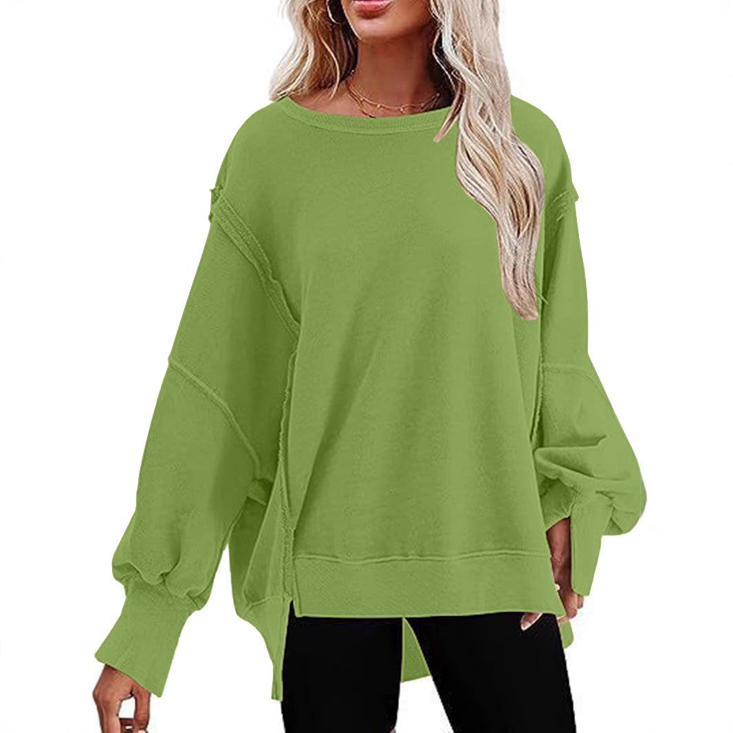 Damen Oversize Sweatshirt avec des manches ballonnantes Chic und Stil
