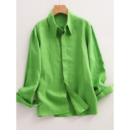 Chemise boutonnée en lin à coupe décontractée pour femmes Chic und Stil
