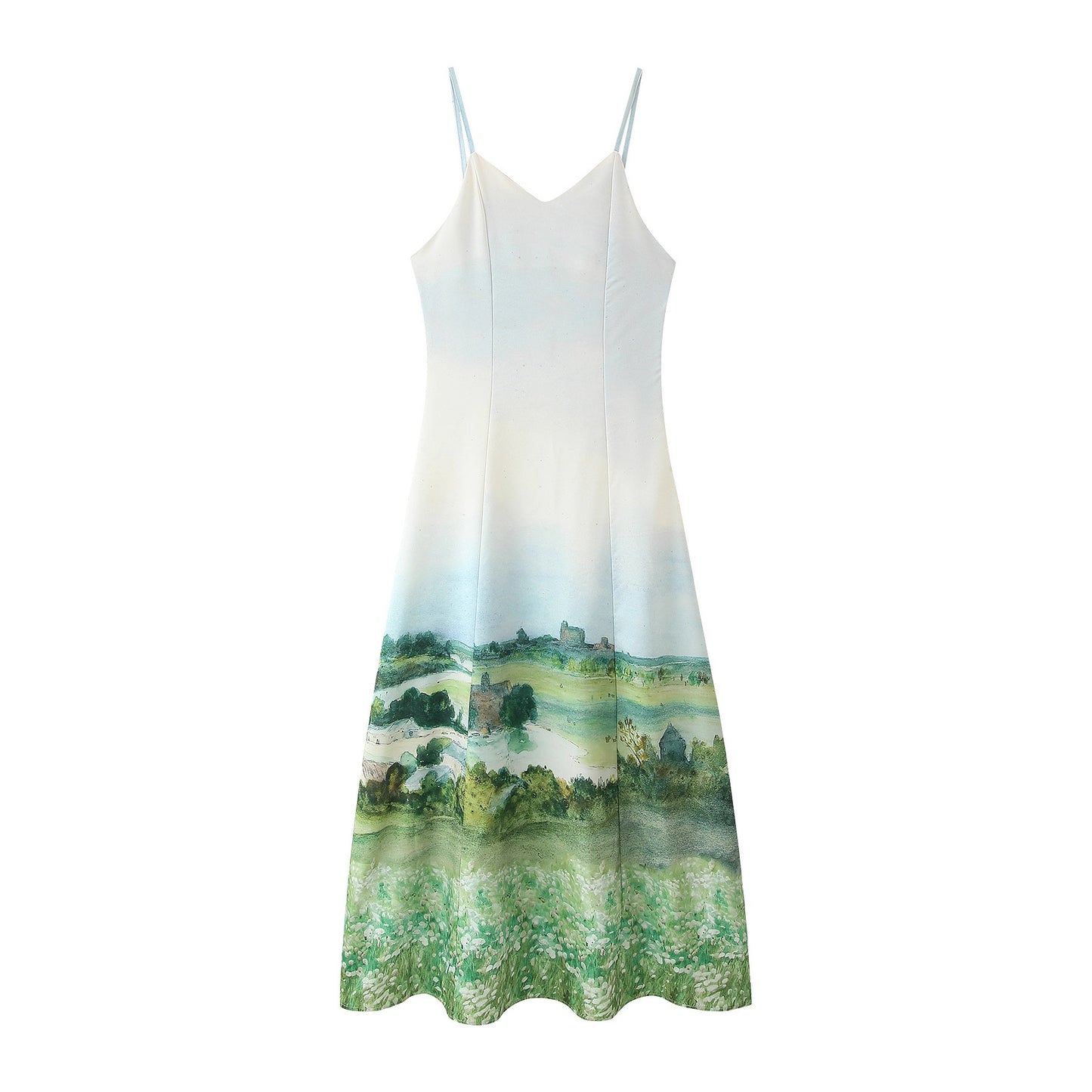 Robe maxi femme avec impression paysagère artistique Chic und Stil