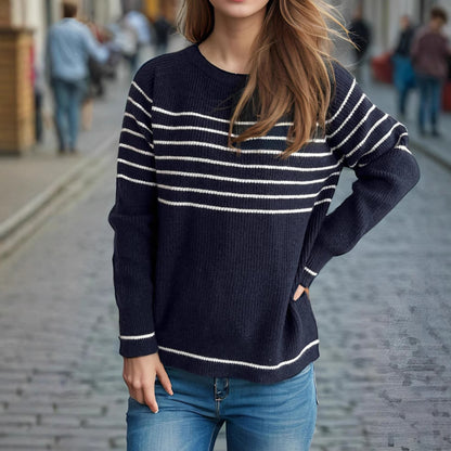 Pull décontracté pour femmes avec un motif rayé moderne et une coupe ample Chic und Stil