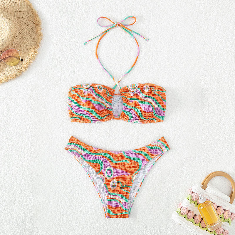 Dames Haut à bretelles Bandeau Ensemble de bikini deux pièces Chic und Stil