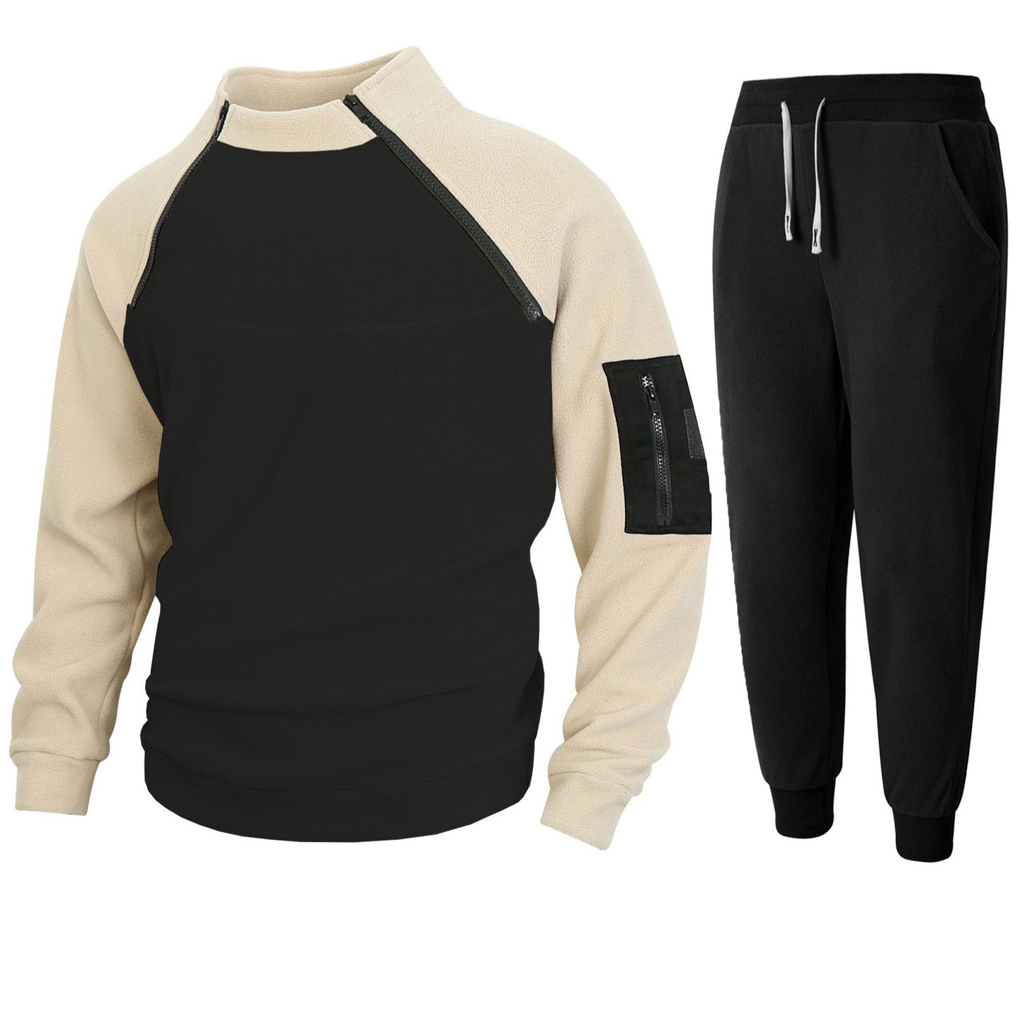 Functional sweater for men with high collar and edges Chic und Stil