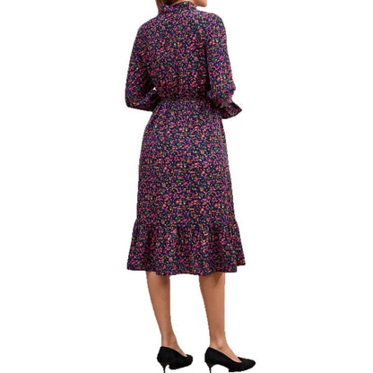 Dames Vintage Floral Midi Robe Chic und Stil
