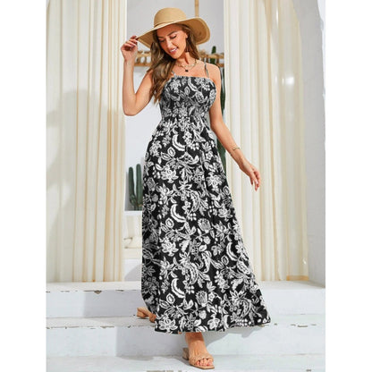 Dames motif floral robe maxi à bretelles spaghetti Chic und Stil