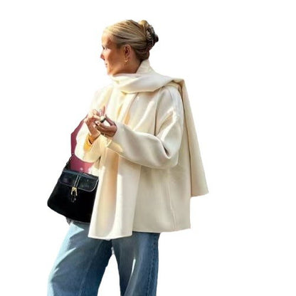 Chic and Style oversized elegant jacket for women with voluminous collar