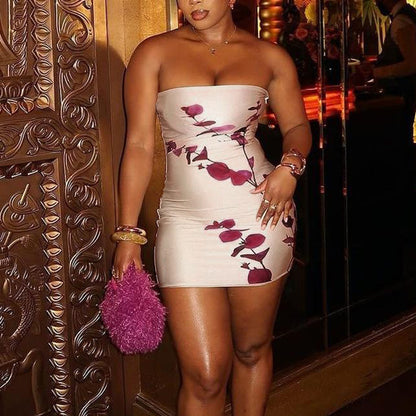 Robe mini ajustée à fleurs pour femmes Chic und Stil
