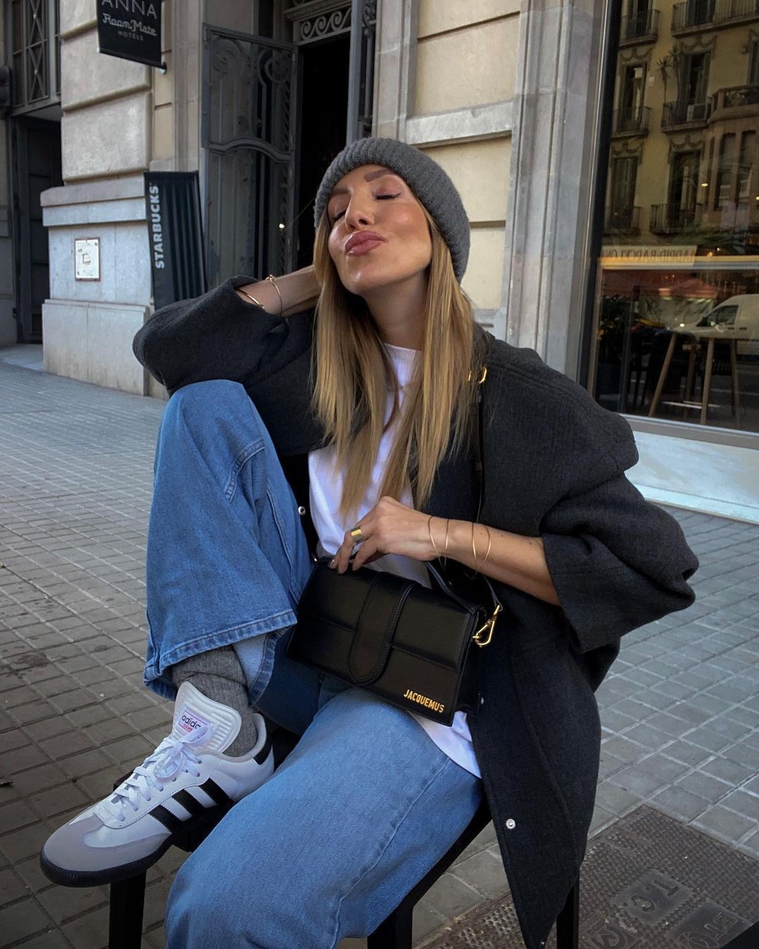 Dames élégante veste en laine oversized avec coupe décontractée et tissu texturé Chic und Stil