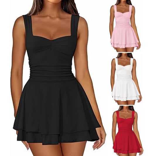Robe skater pour femmes avec haut froncé et jupe évasée Chic und Stil