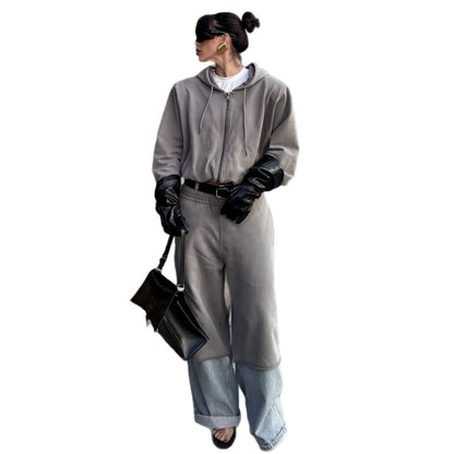 Dames décontracté tenue à capuche en tissu doux Chic und Stil