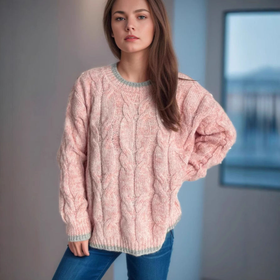 Pull en grosse maille pour femmes avec un motif torsadé unique et une coupe décontractée Chic und Stil