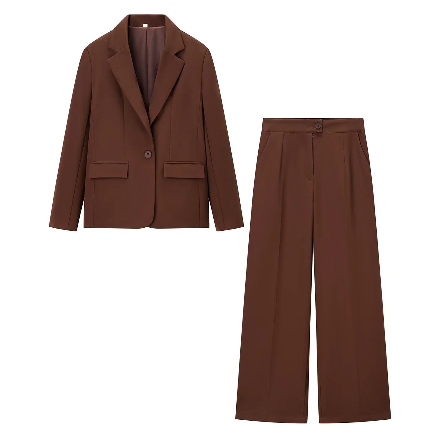 Dames élégant costume ensemble avec blazer cintré et pantalon ample Chic und Stil