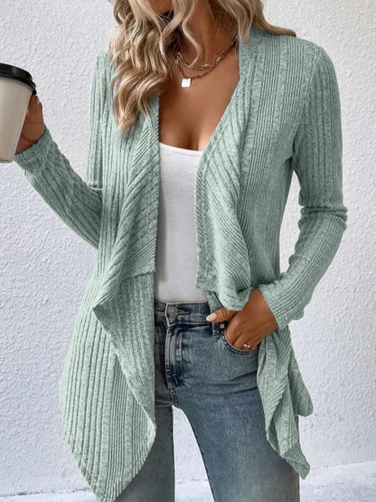 Dames cardigan confortable avec coupe décontractée et ourlet asymétrique Chic und Stil