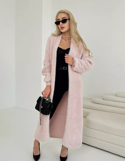 Dames Grosse Maille Cardigan Long Chic und Stil