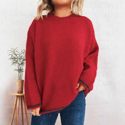 Pull ample décontracté pour femmes avec un design de couleurs bloquées Chic und Stil