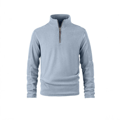 Fleece pullover for men with a high collar and practical zip details Chic and Style