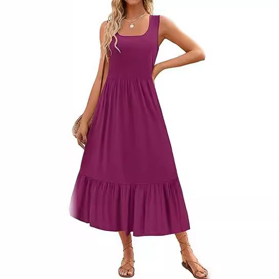 Robe maxi femme avec poches pratiques et jupe fluide Chic und Stil