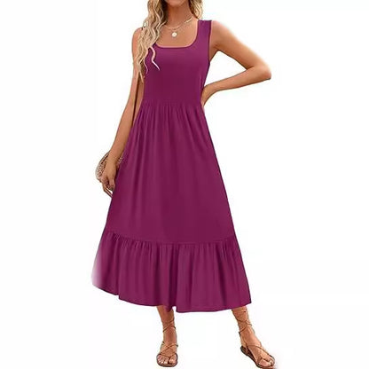 Robe maxi femme avec poches pratiques et jupe fluide Chic und Stil