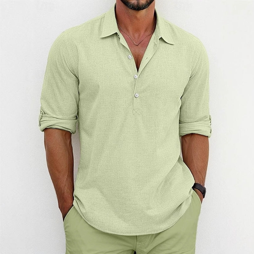 Chemise décontractée à manches longues pour hommes avec patte de boutonnage et coupe tendance Chic und Stil