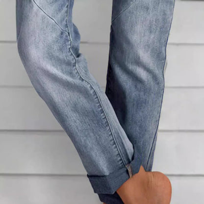 Women Denim Relaxed Fit Button Closure Jeans Chic and Style