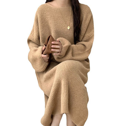 Robe en tricot longue pour femmes avec coupe ample et fine structure côtelée Chic und Stil