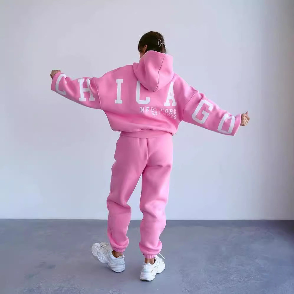 Ladies oversized tracksuit with hood and elastic cuffs Chic and Style