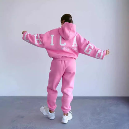 Ladies oversized tracksuit with hood and elastic cuffs Chic and Style