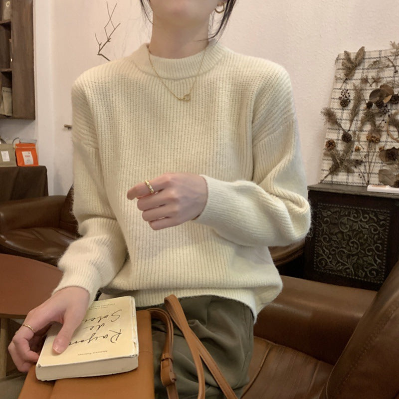 Dames Pull en fine maille élégant avec col haut et coupe décontractée Chic und Stil