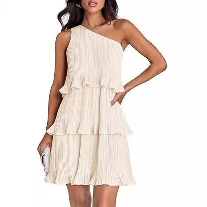 Robe asymétrique à volants pour femmes avec détails en volant Chic und Stil