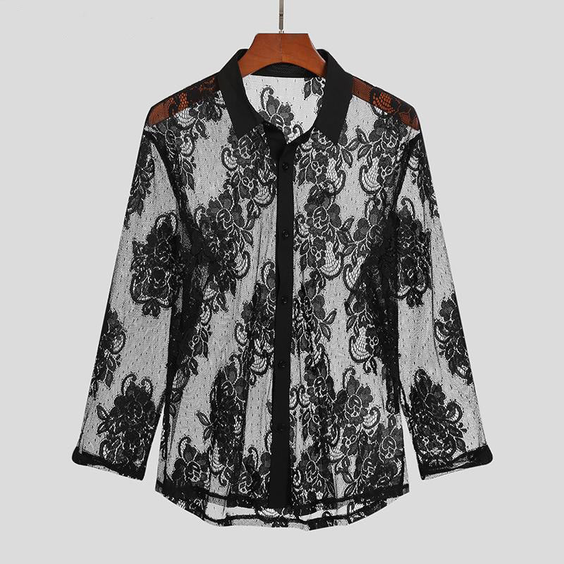 Blouse transparente pour dames avec motif floral en dentelle Chic und Stil