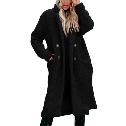 Ladies Teddy Coat with Buttons Chic and Style