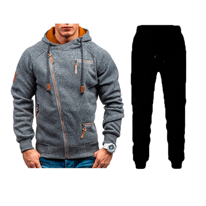 Men's sweatshirt and jogger pants set with stylish contrast details and practical pockets Chic und Stil