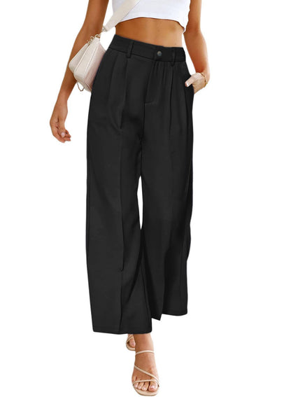 Pantalon taille haute ample pour femme avec plis Chic und Stil