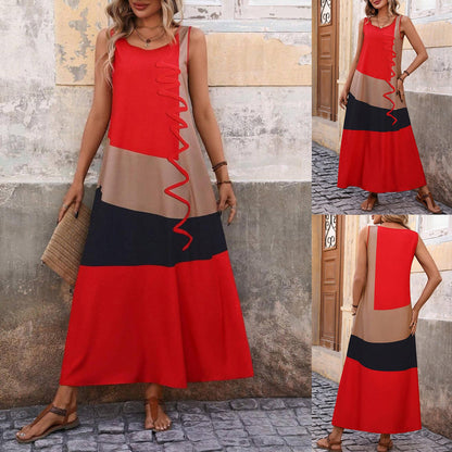 Robe maxi color block de loisirs pour femmes Chic und Stil