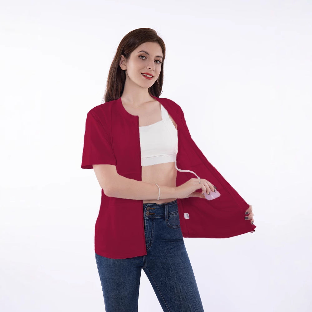 Veste courte sportive pour femmes à manches courtes avec fermeture éclair pratique et coupe décontractée Chic und Stil