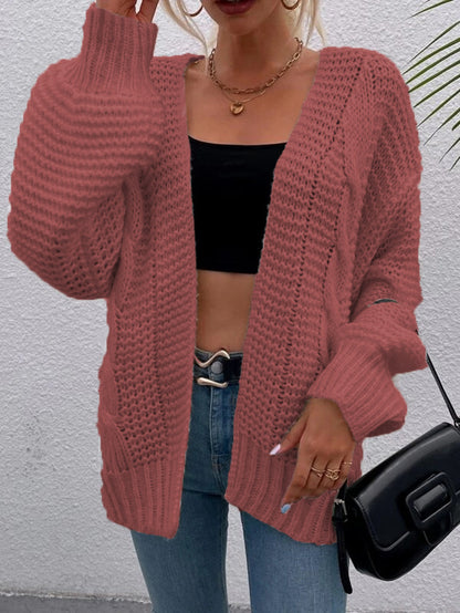 Dames gros cardigan en tricot avec poches profondes et coupe décontractée Chic und Stil