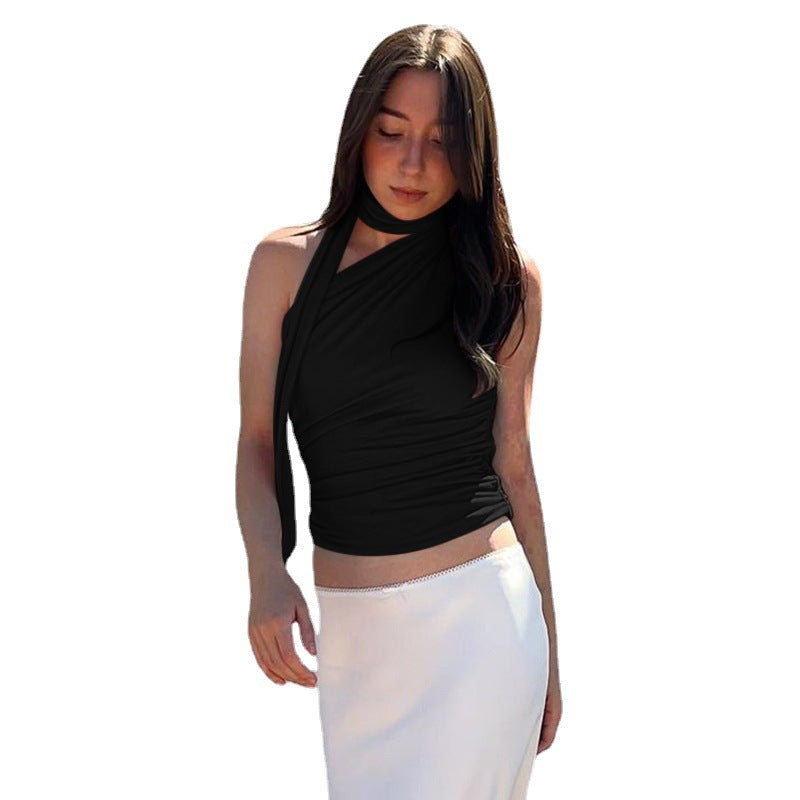 Dames col montant top à volants Chic und Stil