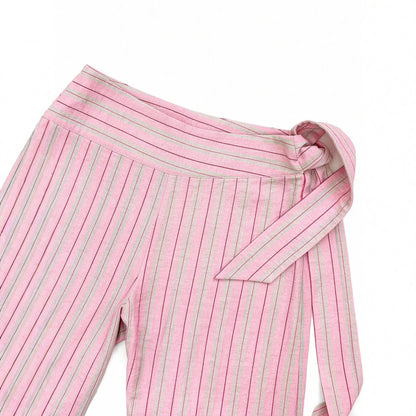 Ladies Elegant and Casual Palazzo Pants with Side Tie Belt Chic and Style