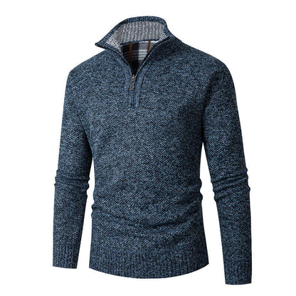 Pullover for men with high collar and practical zipper Chic und Stil