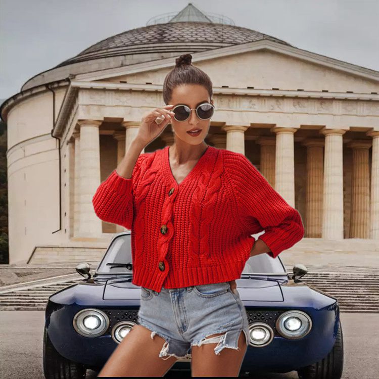 Dames cardigan avec motif en torsades et détails de boutons Chic und Stil