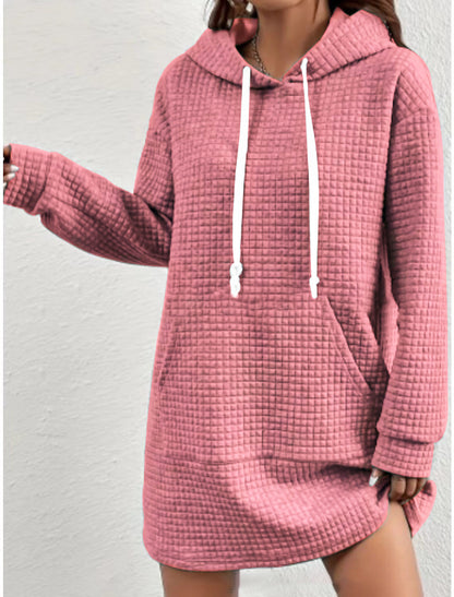 Robe à capuche pour femmes grandes tailles avec surface texturée Chic und Stil