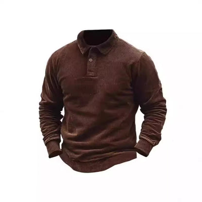 Chemise polo en corduroy pour hommes avec patte de boutonnage et col classique Chic und Stil