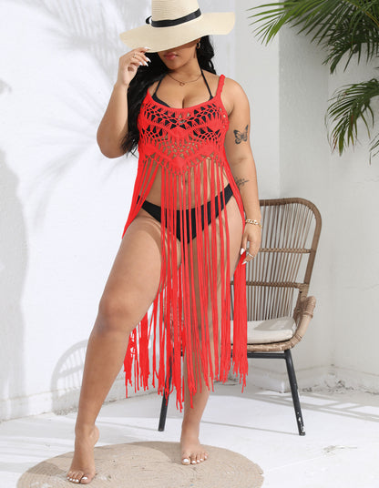 Dames crochet franges couvre-épaule plage Chic und Stil