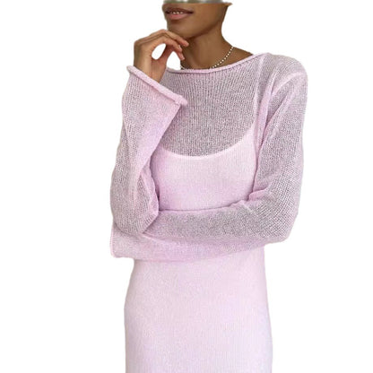Femmes Élégante robe en tricot à coupe ample et manches longues Chic und Stil