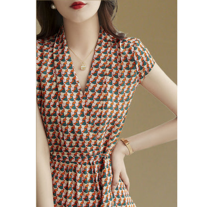 Robe midi enveloppante élégante pour femmes Chic und Stil