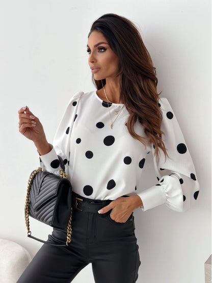 Blouse pour femmes avec manches bouffantes et pois Chic und Stil