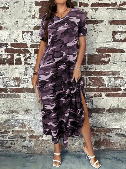 Robe Maxi Camo Imprimé de Loisirs pour Femmes Chic und Stil